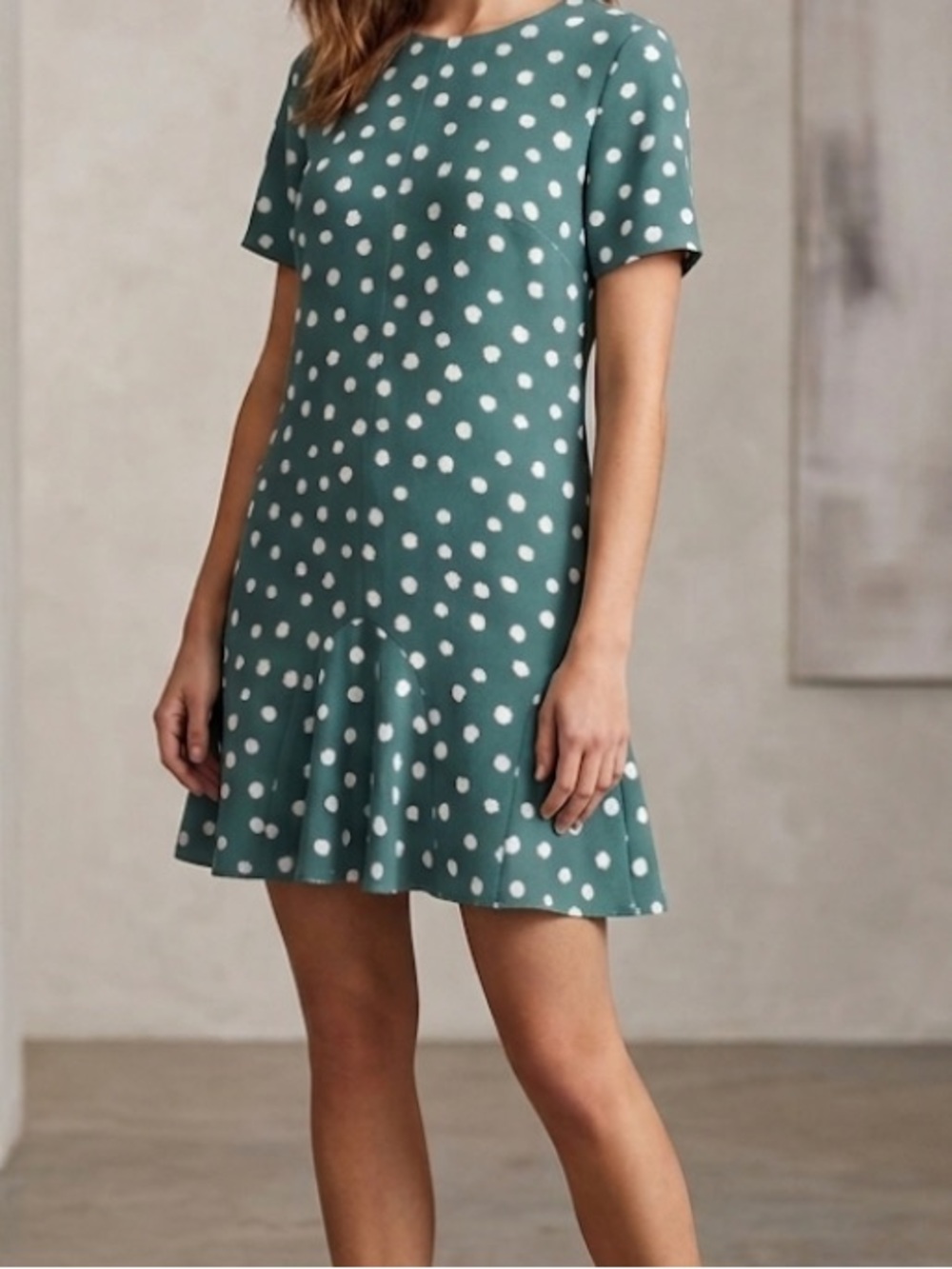 1. State Green Polka Dot Mini Dress